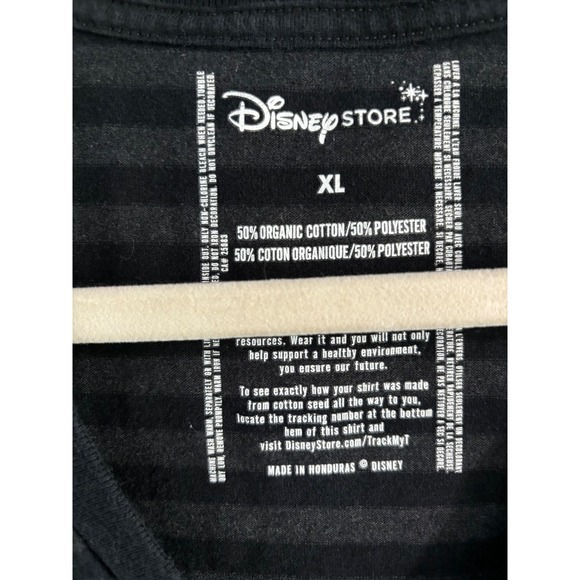 Disney Store Mickey Mouse Minnie T-Shirt Striped V-Neck Graphic Tee XL - Picture 2 of 9